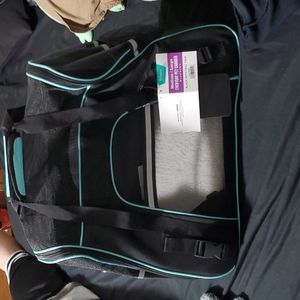 Frisco everyday pet carrier medium/ large 19" L x 10" W x 13" H black with teal